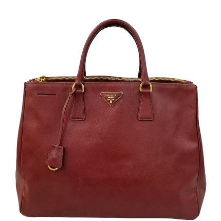 Bolsa Prada Galleria Double Zip Vinho