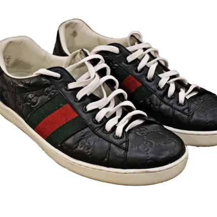 Tênis Gucci Ace Monograma Azul Marinho