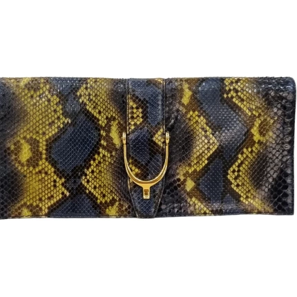 Clutch Gucci Python Azul Marinho Amarela e Preta