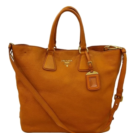 Bolsa Prada Vitello Daino Tote Laranja